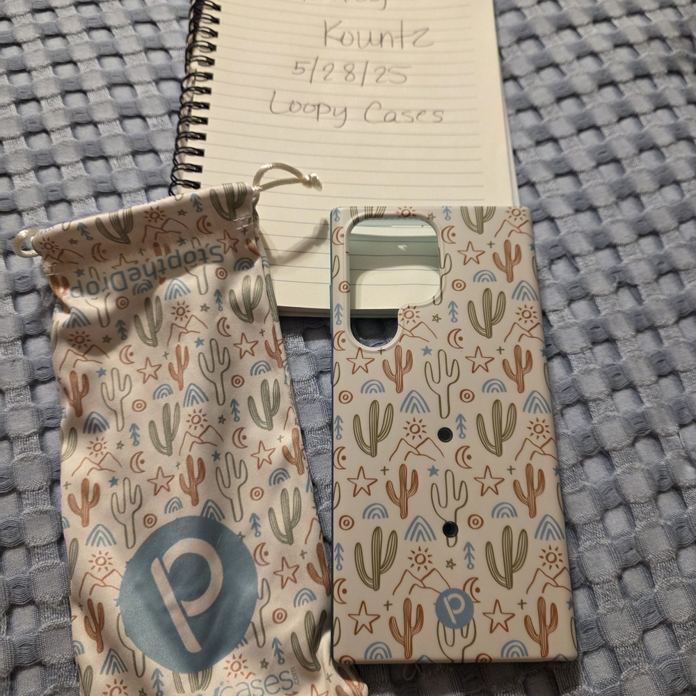 Loopy Case White Phone Case with Cactus Design